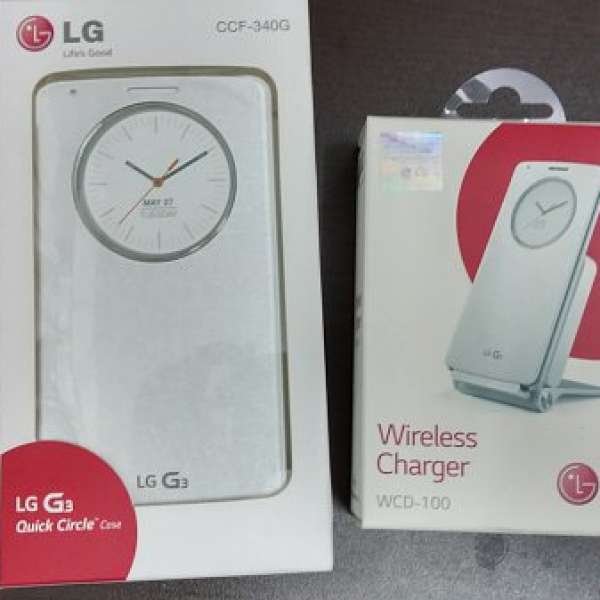 LG G3 白色原廠 cover + 原廠 G3無線充電器