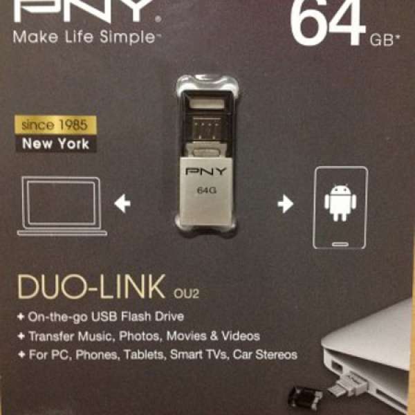 PNY DUO-LINK-OU2 (OTG USB Flash Drvie -OU2) 64GB