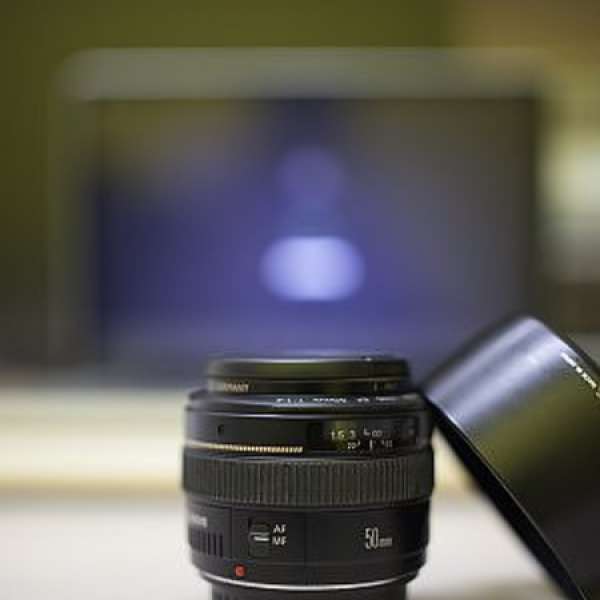 90%新 Canon F1.4 50mm USM + 原裝Hood + B+W Filter