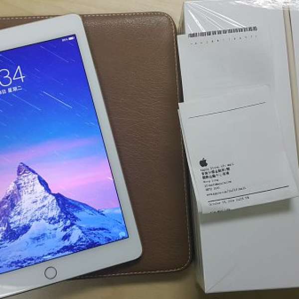 港行 99% Apple iPad Air 2 64GB Wifi 金色 購自蘋果 跟套跟玻璃貼 平板