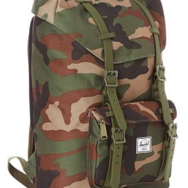 全新 美國入口 Herschel Supply Little America Mid-Volume Rubber Backpack 迷彩軍綠