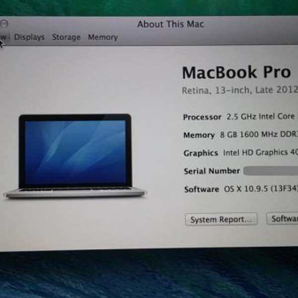 Apple Macbook Pro Retina 13", Late 2012