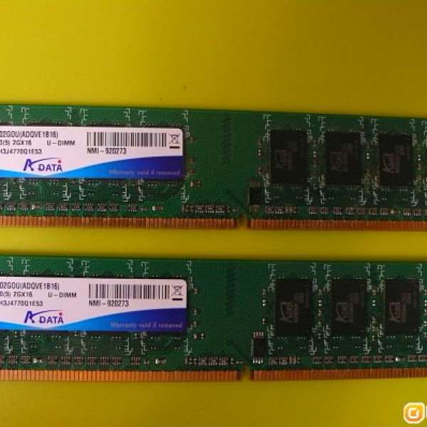 ADATA 2GB DDR2 800 Ram 每條2GB 共4GB