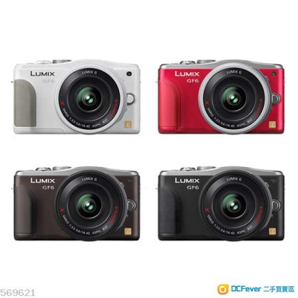 全新水貨 Panasonic DMC-GF6 (GF6K) 連14-42 II 鏡頭、180 反芒觸控 LCD 黑/白/紅/啡