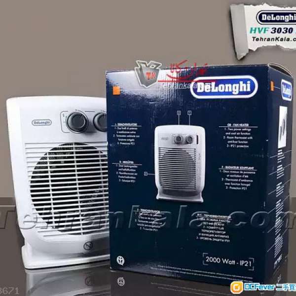全新 DeLonghi HVF3030MD Heater 2000W 220-240V 暖風機/電暖爐 港行