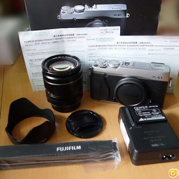 Fujifilm X-E1 (Silver) Body + XF 18-55 f/2.8-4 Full Set