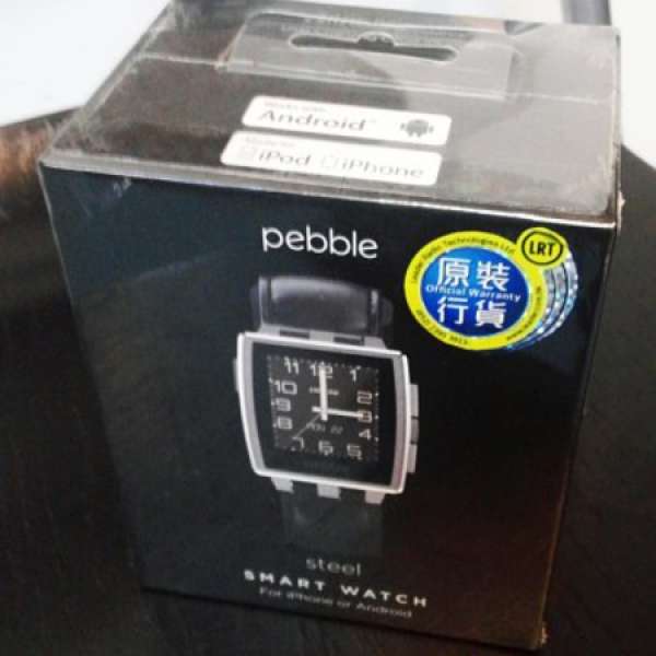 全新Pebble Steel 黑鋼行貨, 額外送一set迷你螺絲批,紅黑色手錶帶及收納袋