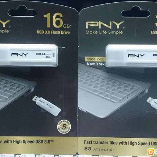 $115二隻(32+16)G原裝未開封PNY高速手指USB3.0(有單五年保)