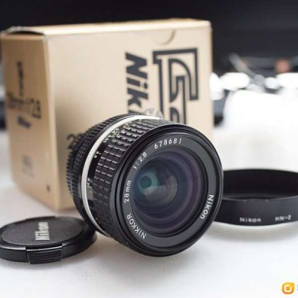 Nikon Nikkor Ais 28mm F2.8 with HN-2 hood (Full packing)