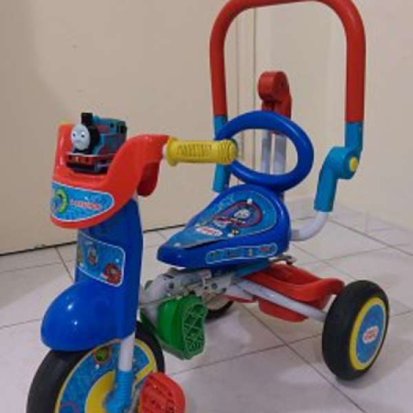 90%NEW 正版 Thomas 三輪車 可折疊 兒童單車 手推車 摺合單車