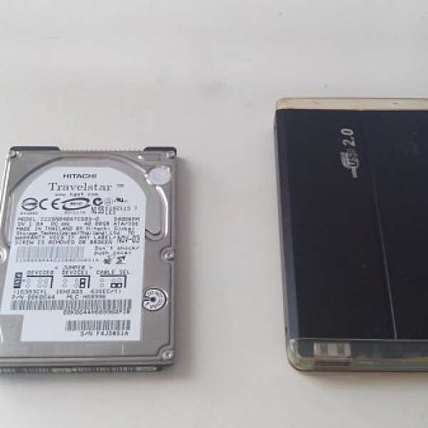 Notebook IDE 40G硬碟hard disk,合舊手提電腦用的IDE 介面,送usb外置硬碟盒