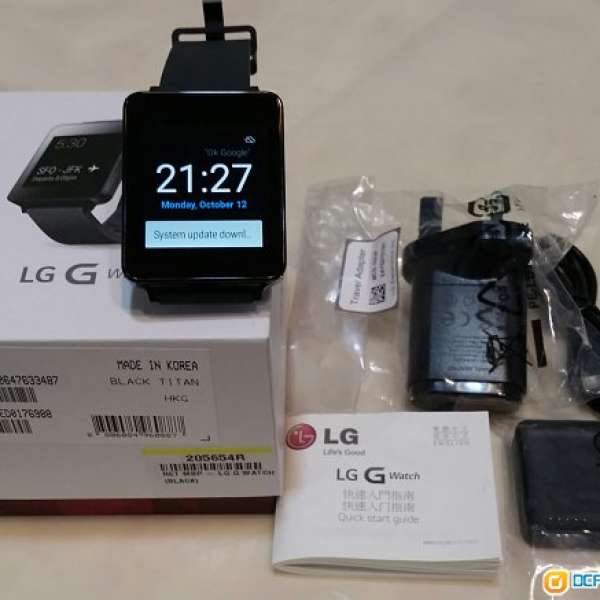 99.9% 新 LG-W100 G Watch 黑色 全套有盒，火牛全新未開，只試玩過便無再用。