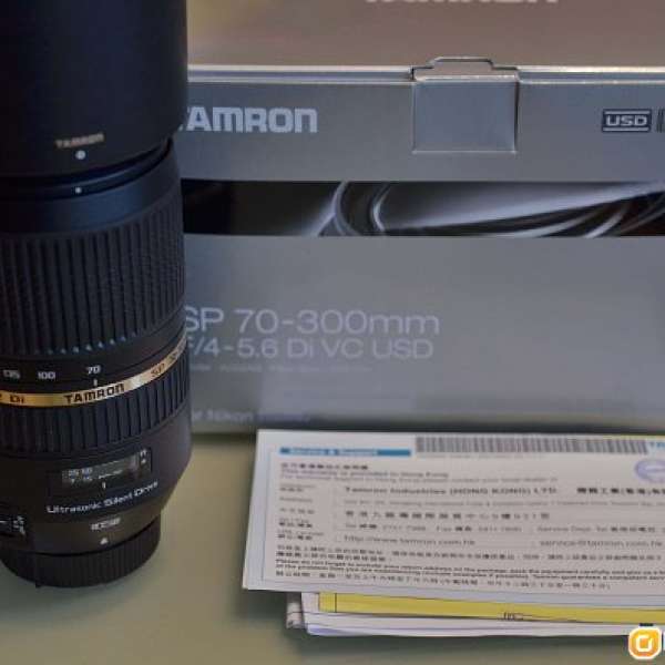 有保 99%新Tamron SP 70-300mm f/4-5.6 Di VC USD (A005) Nikon mount