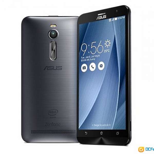 98% 新銀灰色 Asus Zenfone 2 64gb 4g ram. 全套跟玻璃貼，有單有保