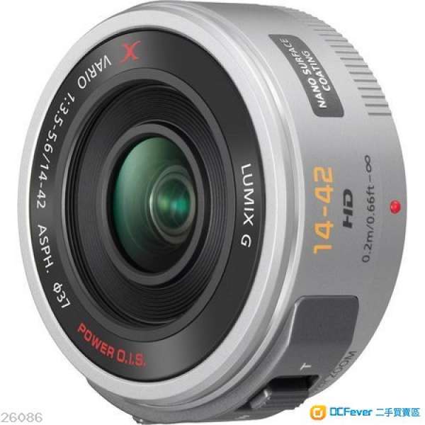 全新拆kit 黑色電動鏡Panasonic Lumix G X Vario PZ 14-42mm/F3.5-5.6 Lens ,Silver