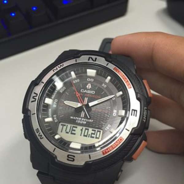 指南針功能 CASIO SGW-500H 90%new, 錶表有條一花很,