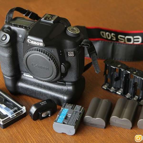 Canon 50D body with BG-E2, Ef-D 對焦屏, 接目鏡增距器EP-EX15