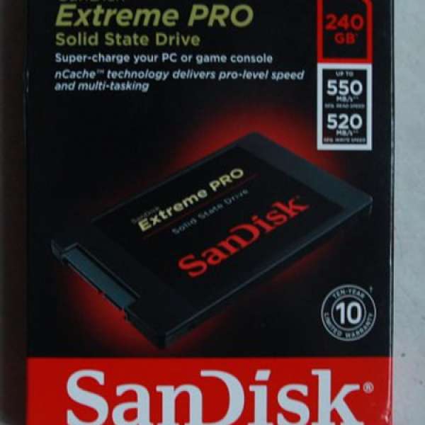 全新SanDisk EXTREME PRO 240GB 至尊超極速SSD, 10年全球保用