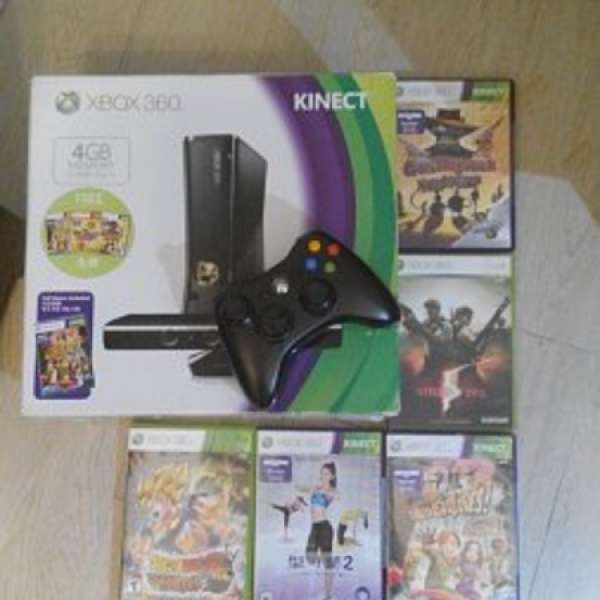 Xbox 360 4GB Kinect 套裝 連 game over 90%new