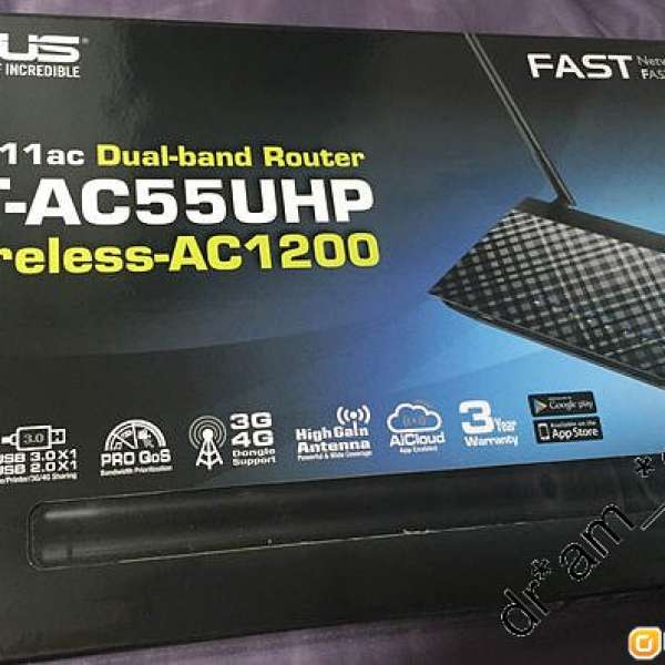 ASUS 華碩 中級Router RT-AC55UHP AC1200新世代極致路由器 802.11ac VPN 99% 新