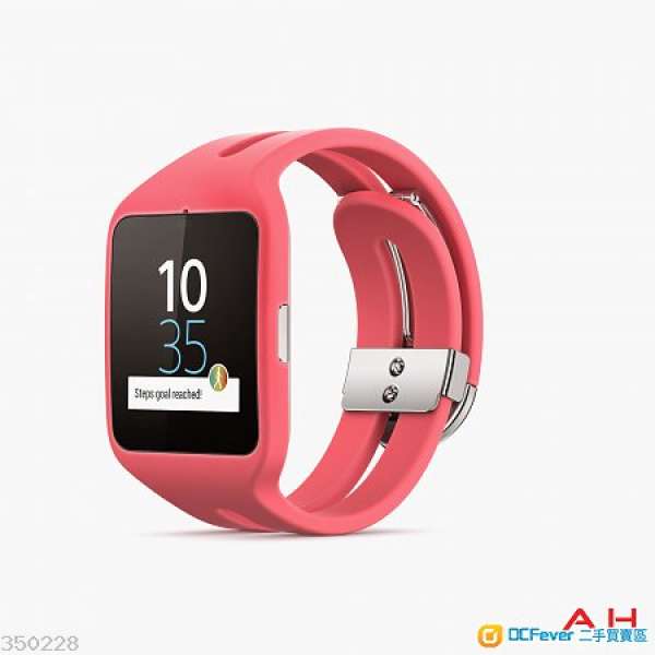 Sony Smartwatch 3 粉紅色表帶, 香港行貨有單 98% 新