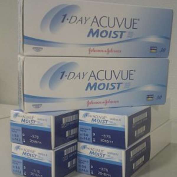 1 Day ACUVUE® MOIST® 每日拋棄型隱形眼鏡 (-3.75度, 30片/盒, 共6盒)
