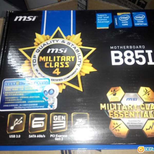 全新 ITX盒裝MSI B85I 公司貨尾 (全新配件)