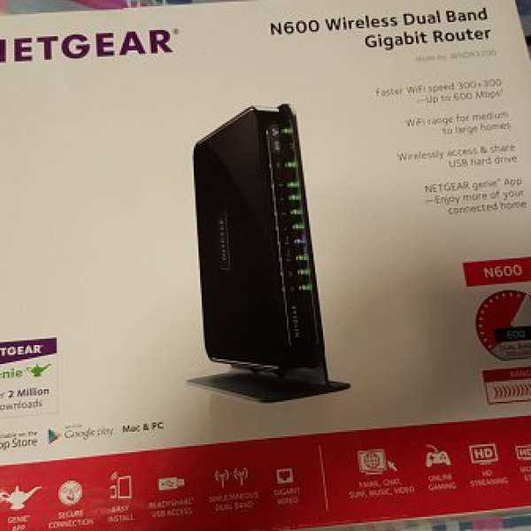 Netgear N600 WNDR3700v4 Router 有盒有單齊件