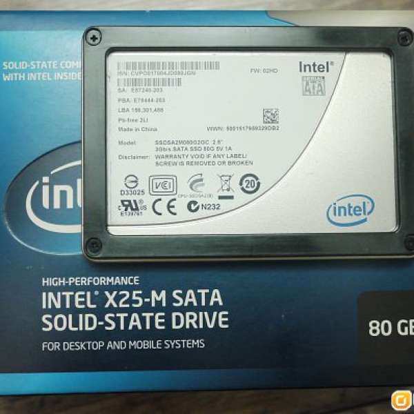 INTEL X25-M SATA SOLID-STATE DRIVE SSD 80GB
