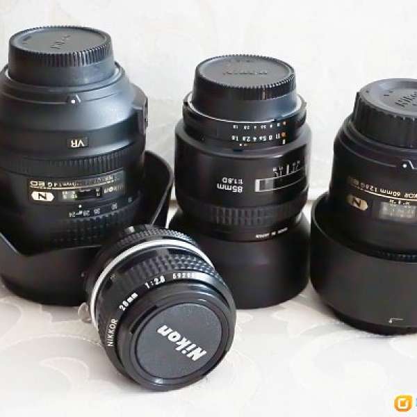 Nikon 28mm 60mm 85mm 24-120mm