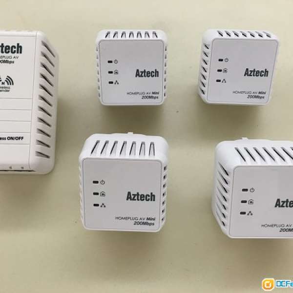 Aztech Homeplug 200Mb HL112E x4 + HL110EW x1 all 99% new