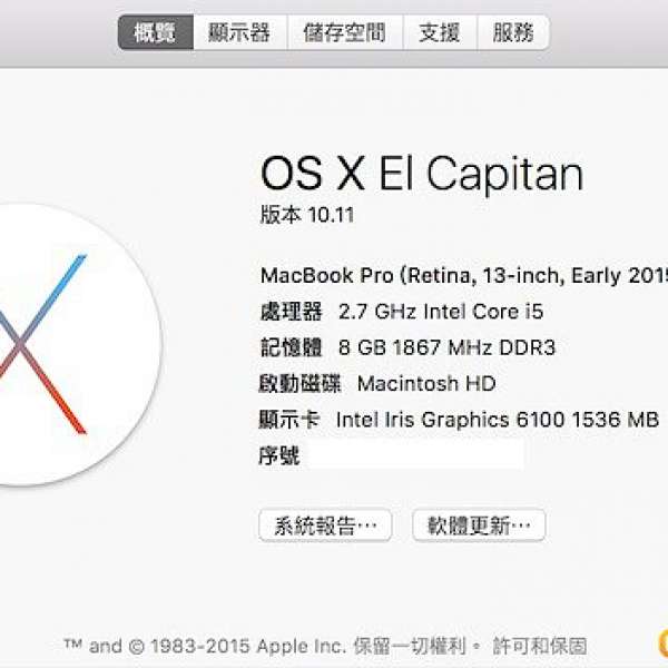 99.9 %New 13 吋 MacBook Pro 配備 Retina 顯示器