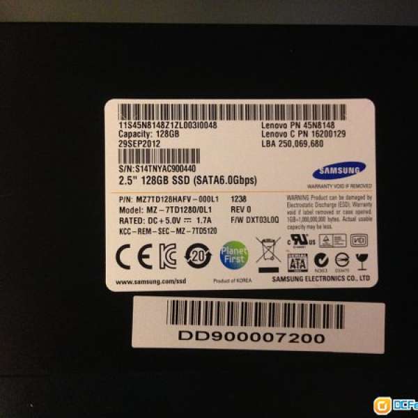Samsung 2.5” 128GB SATA 6Gb/s 7mm SSD