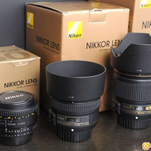 nikon 50mm f1.8D ,50mm f1.8G,28mm f1.8G