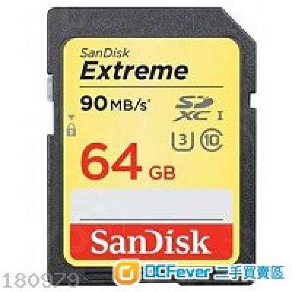 SanDisk SDXC Extreme 64GB (90MB/s Read,40MB/s Write)