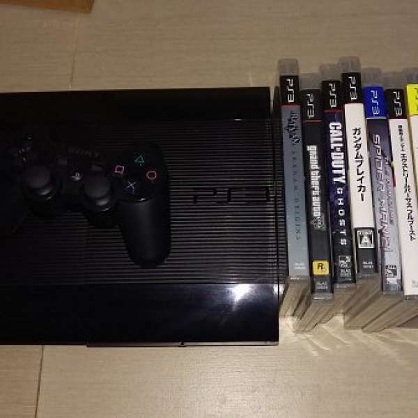 90%new PS3 slim 500GB with 8 games