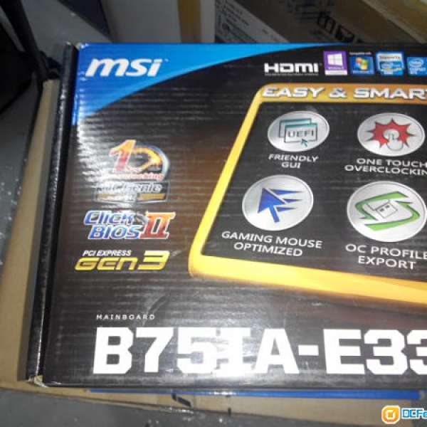 全新 ITX盒裝MSI B75IA-E33 公司貨尾 (全新配件)