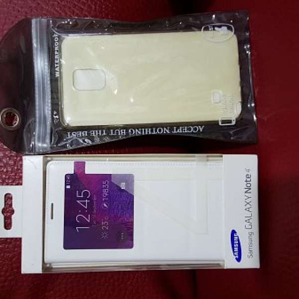 Samsung Note4 白色原裝智能保護套(全新）加送全新透明保護殼乙個！