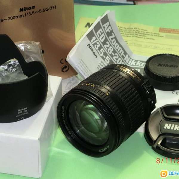 As New Full Hood Box Set - Nikon AF 28-200 G Japan + yellow paper Hong
