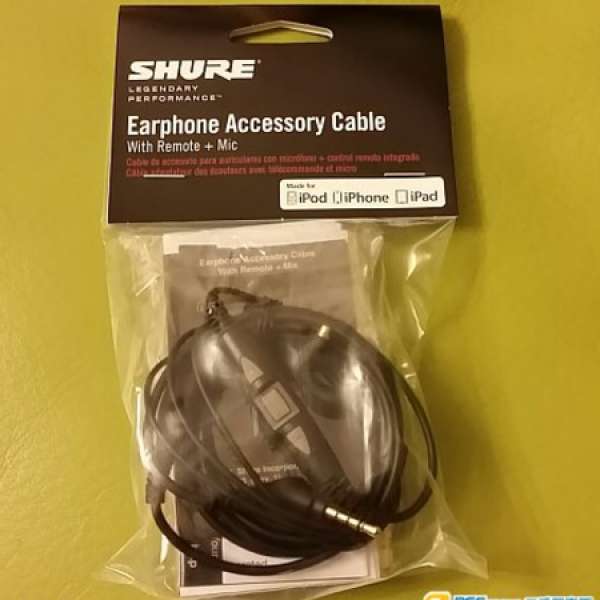 shure 全新未開原裝iphone用 with remote+Mic (MMCX頭)