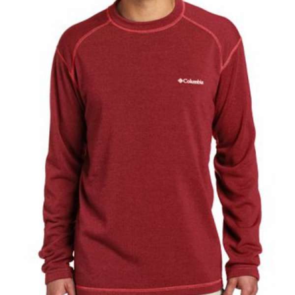 100%全新 Columbia Hard Edge Crew  紅色 Omni-wick 長 T-shirt