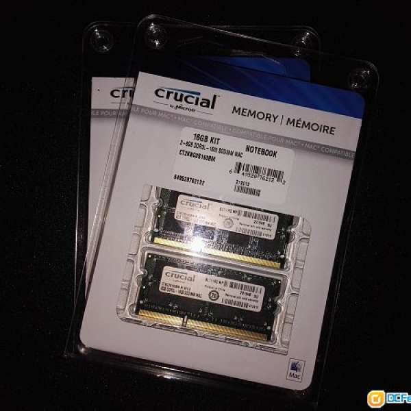 Crucial 16GB Kit (8GBx2) DDR3L-1600 SODIMM