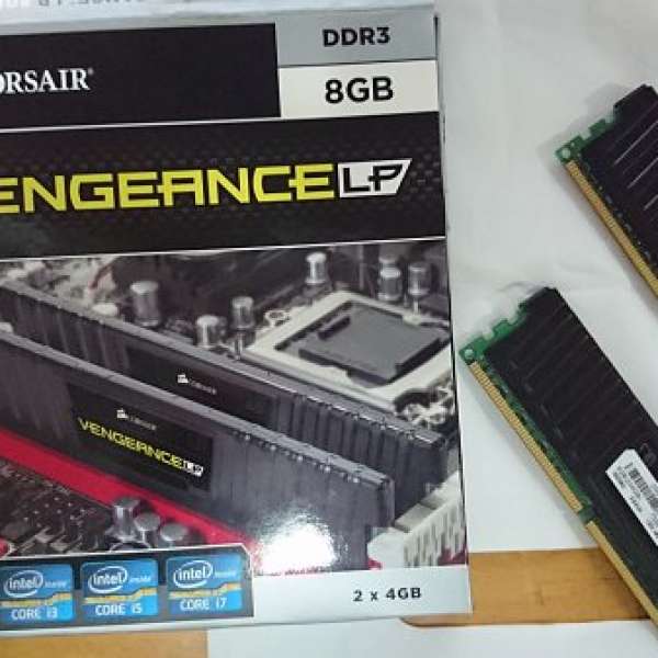 放兩條 Corsair Vengeance 復仇者 CML8GX3M2A1600C9 DDR3 1600MHz 8GB Kit