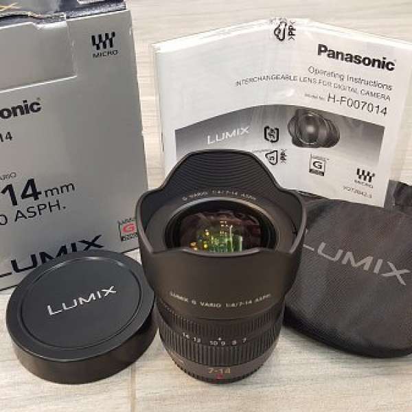 Panasonic LUMIX G VARIO 7-14mm / F 4.0，90% New，新淨無凹無花無霉