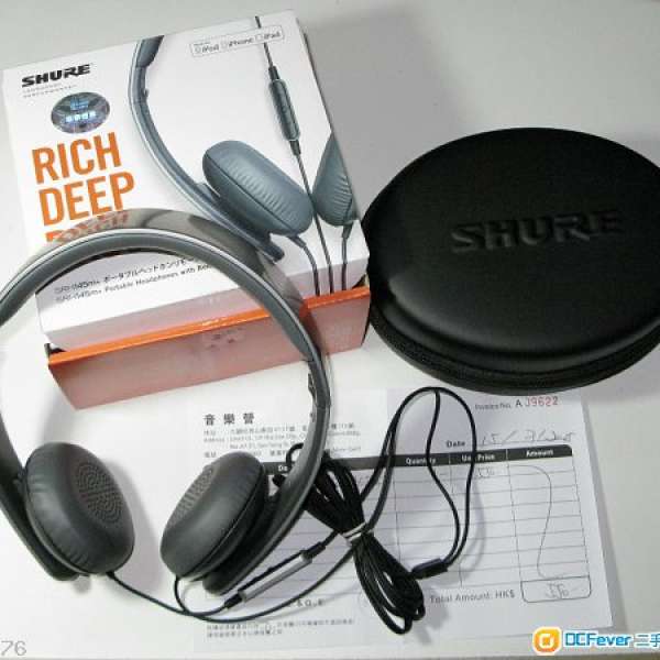 Shure SHR145M+ 頭戴耳機，幾佰價錢千元質素享受， 95%新 .