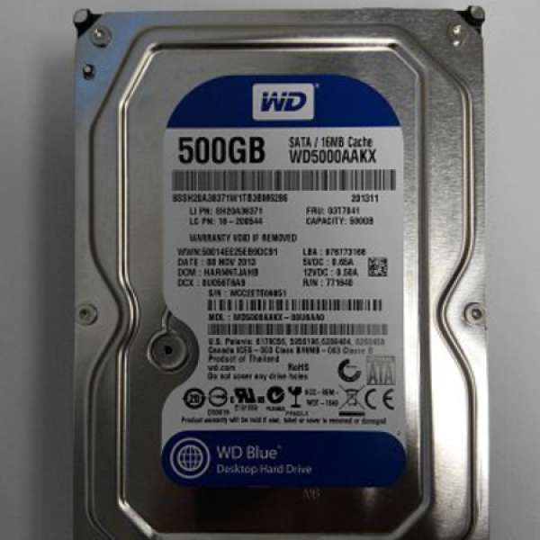 Western Digital WD Blue 500GB 3.5" SATA3 硬碟機 WD5000AAKX 500G HDD