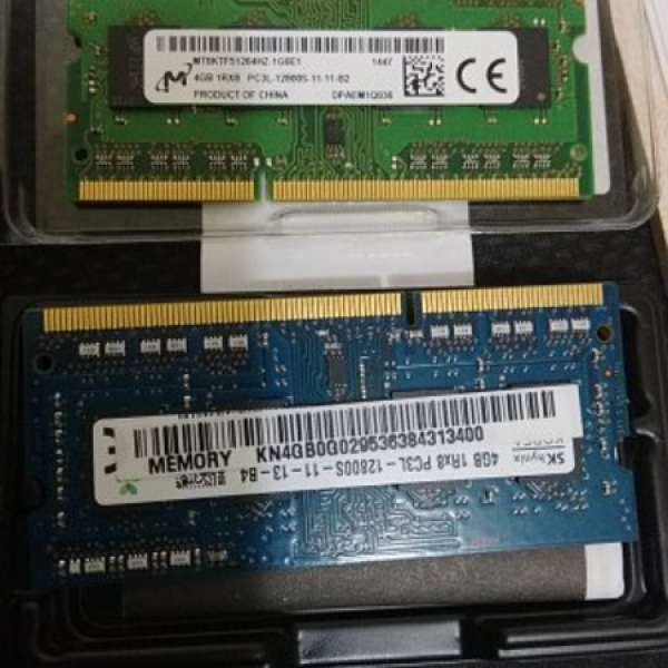 放兩條4gb DDR3L notebook ram