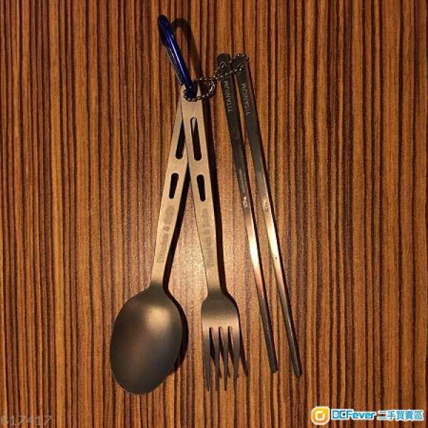 Korea titanium spoonset 100%new 露營，餐具，鈦（匙羹，叉，筷子）