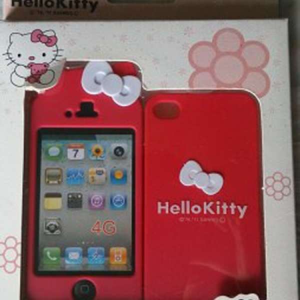 Sanrio Hello Kitty iPhone 4 4s Case 桃紅色 白色蝴蝶 手機殼 保護殼