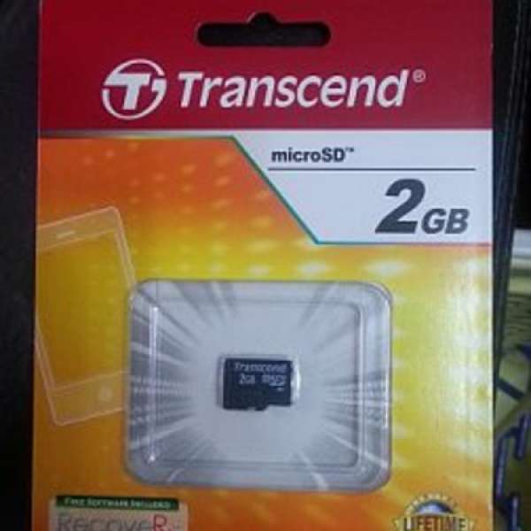 全新 Transcend microSD 2GB Card
